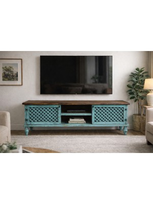 Boz Yapı Dekorasyon Hazal %100 Doğal Ahşap Tv Ünitesi