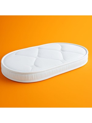 YAGMURETİCARET Oval Bambu Kumaş Beşik Yatagı 60*105*12