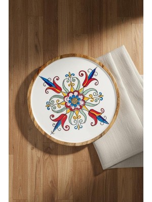 Bambum Gura - Mango Ağacından Yuvarlak Tepsi Lale Büyük