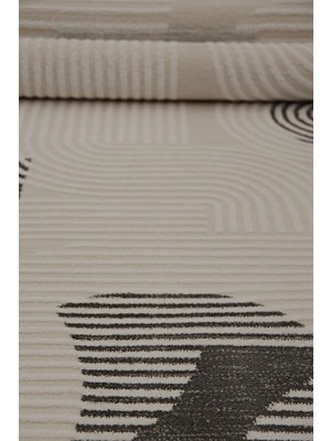 Kashe Halı Bella 4466 Antrasit Salon Halısı Oturma Odası Halısı Koridor Halısı Mutfak Halısı Modern Makine Halısı