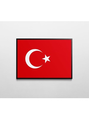 Rosaart Tablo | Ahşap Çerçeveli Bayrak Tablo | Türk Bayrağı Dijital Baskı, Bayrak | Çerçeveli Poster