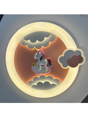 EOS Aydınlatma Baby Unicorn 🦄: Kız Çocuk Odaları Için Kumandalı ve Çok Fonksiyonlu Tavan Lambası ve Gece Lambası