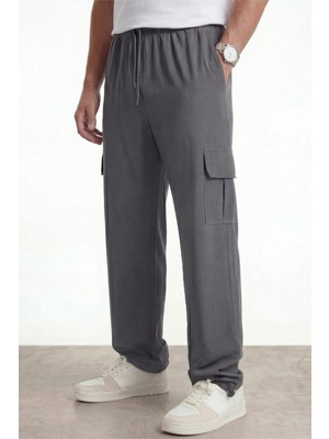 Veleno Erkek Metalik Paraşüt Kumaş Kargo Cepli, Ayarlanabilir Paça Klipsli, Baggy Pantolon