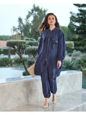 Misswhence  Önü Fermuarlı Gömlek  39310  Indigo