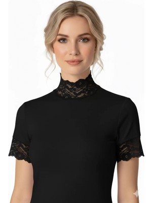 Marsilyan Şahinler Bayan Dantelli Yarım Kollu Atlet B629