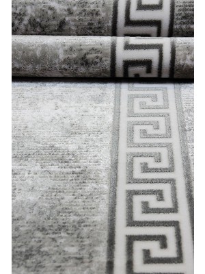 Kashe Halı Bella 4225 Antrasit Salon Halısı Oturma Odası Halısı Koridor Halısı Mutfak Halısı Modern Makine Halısı