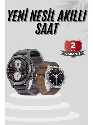 Kullanışlı Akıllı Saat Çelik Kordon Çağrı Cevaplama Amoled Ekran Titreşimli Uyku ve Sağl�