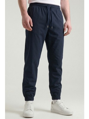 Veleno Erkek Lacivert Paraşüt Kumaş Pantolon Paça Lastikli, Fermuarlı ve Arka Cepli