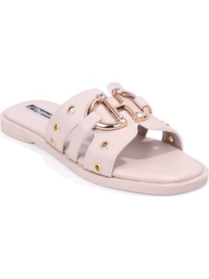 Dagoster DZA07-1270025 Bej Günlük Ortopedik Düz Taban Spor Kadın Terlik