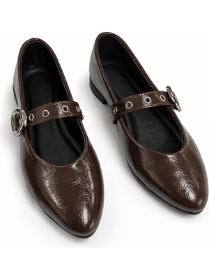 FootFrenzy Victoria Parlak Rugan Siyah Tokalı Kadın Babet – Günlük Şık Mary Jane Ayakkabı