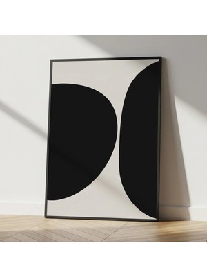 Rosaart Minimal Bordo Soyut Ahşap Çerçeveli Tablo–modern Akışkan Form Krem Zemin- Duvar Dekoru