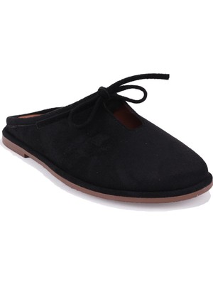 Dagoster DZA07-1048F16 Siyah Süet Düz Topuk Kadın Terlik