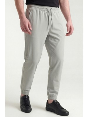 Veleno Erkek Gri Paraşüt Kumaş Pantolon Paça Lastikli, Fermuarlı ve Arka Cepli