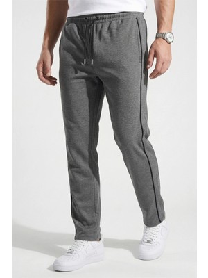 Veleno Erkek Füme Boydan Biyeli Beli Lastikli Baggy Eşofman Altı