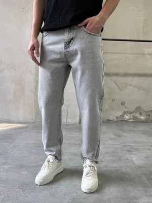 Difransel Jeans Erkek Yıkamalı Rahat Kalıp Boyfriend Jean