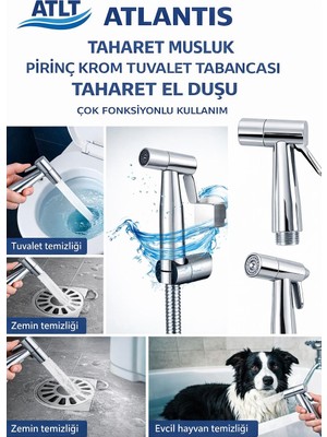 Tahret Musluk Prinç Krom Tuvalet Tabancası Taharet El Duşu Çok Fonksiyonlu Kullanım