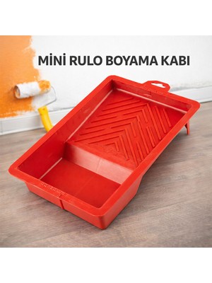 Badem10 Mini Rulo Boyama Kabı Pratik Kullanım Ergonomik Tasarım Dayanıklı Plastik Boya Haznesi Seti