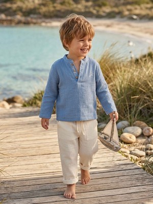 Butik Erkek Çocuk %100 Pamuklu Müslin 2'li Alt - Üst Takım