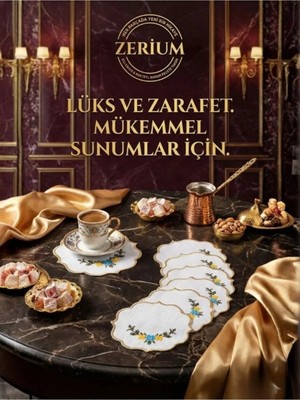 Zerium Premium 6’lı Kokteyl ve Kahve Altı Sunum Peçetesi Çiçek Tacı Serisi