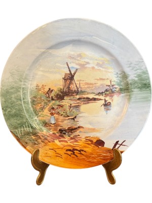 Jp 24,5 cm Çapında J.p. Marka Fransız El Boyama Duvar Tabağı