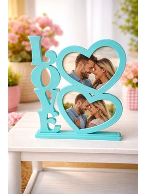 Sidas  2 Fotoğraflı Love Photo Frame 3D Aşk Temalı Çiftli Fotoğraf Çerçevesi