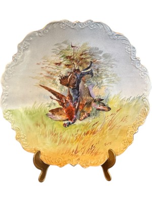 26 cm Çapında Limoges Fransız El Boyama Duvar Tabağı