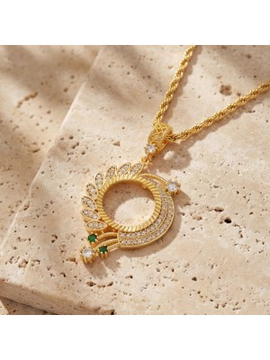 ferizz altın kaplama  çeyrek çerçeve kolye ucu tgr-764