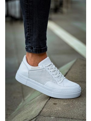 Chekich CH015 - Cbt First Edition Erkek Ayakkabı Beyaz Vegan Deri Düz Tabanlı Tasarım