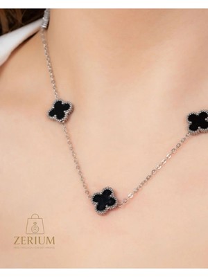 Zerium Şans Çiçeği Esintili Şık & Zarif Kadın Çelik Kolye 316L