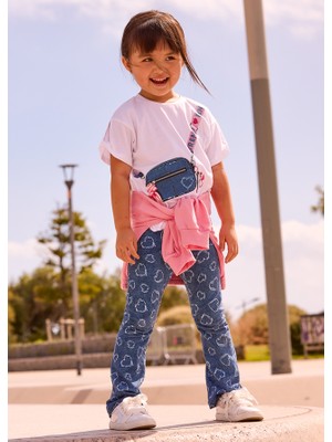 Mayoral 4-10 Yaş Arası Kalp Baskılı Taytlı Takım - Mavi