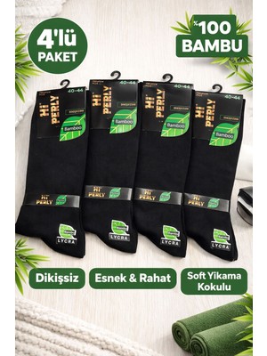 Genel 4’lü Siyah Bambu Çorap Erkek/kadın – Dikişsiz, Nefes Alabilir, Terletmez Günlük Konfor