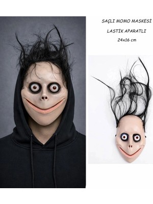 Nexgen Saçlı Momo Korku Maskesi 24X16 cm