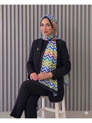 Hobicium Akel Zigzag Desenli Pamuklu Şal 150X90