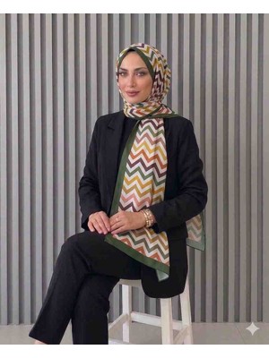 Hobicium Akel Zigzag Desenli Pamuklu Şal 150X90