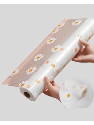 Lims Store 10 Metre Papatya Desenli Dolap Içi Kaymaz Koruyucu Mat