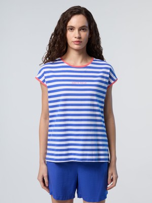 Regular Fit Çizgili %100 Organik Pamuk Bisiklet Yaka Tişört