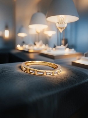 Zerium Minimal Dikdörtgen Taşlı Kadın Yüzük