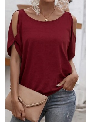 Stilvibe Kadın Omuz Dekolteli Salaş Bluz