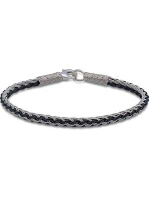 Gümüş Ikili Örgü Kazaziye Bileklik