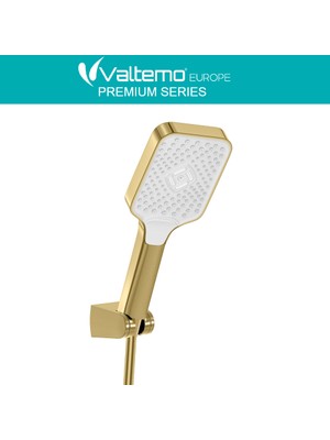 Türkiye Nalbur Valtemo Rainway Brushed Gold El Duşu Seti Neoflex Pvc Hortumlu (7617)