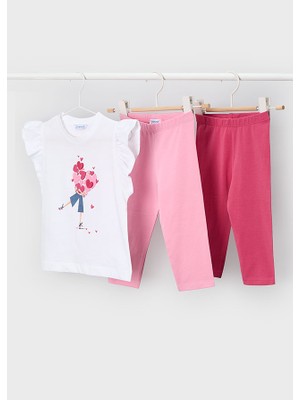 Mayoral 4-10 Yaş Arası Kalpli Üçlü Set - Pembe