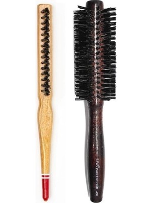 Aydogan's Liva 408&AMP; 690 Profesyonel Yanmaz Set Topuz Saç Fırçası-2'li