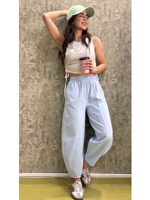 Leilaa Gabardin Kumaş Balon Pantolon