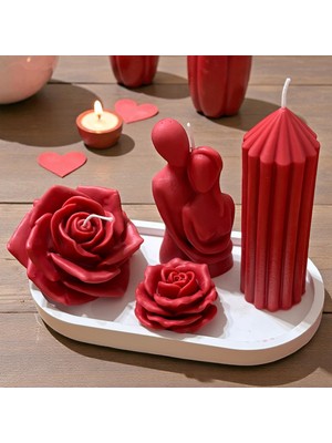 Kırmızı Aşk Mum Seti