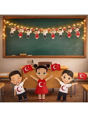 Pairla 23 Nisan Süsü Elele Tutuşançocuklar Benner 23 Nisan Süsleri 3 Metre Peri LED