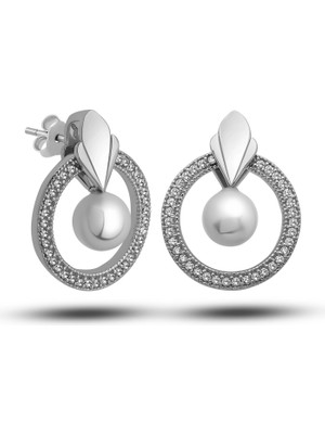 Gümüş Inci Çember Kadın Küpe