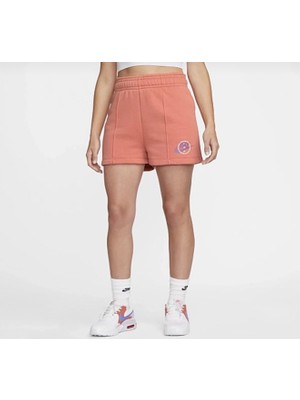 Nike Sportswear Graphic Fleece Trend Turuncu Kadın Şort DX5677-827