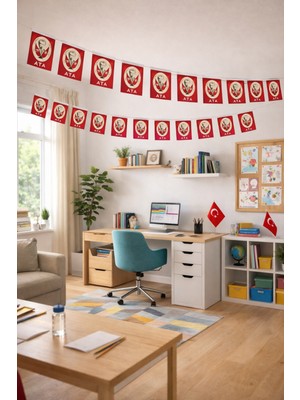 Pairla 23 Nisan Süsü 50'li Mini İpli Ata Baskılı Bayrak Seti