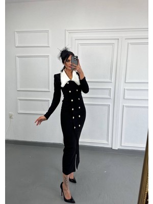 Organza Butik Şık Tasarımlı Krep Kumaş Elbise