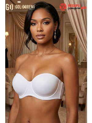 Le Jardin Premium Kadın Mikro Push-Up Destekli Dolgulu Straplez Askısız Kutulu Tekli Sütyen